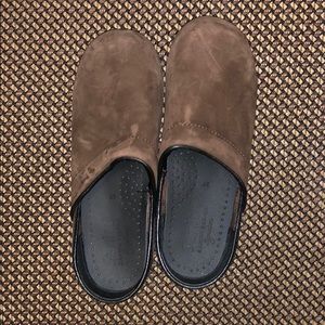 Sanita brown leather clogs size 37